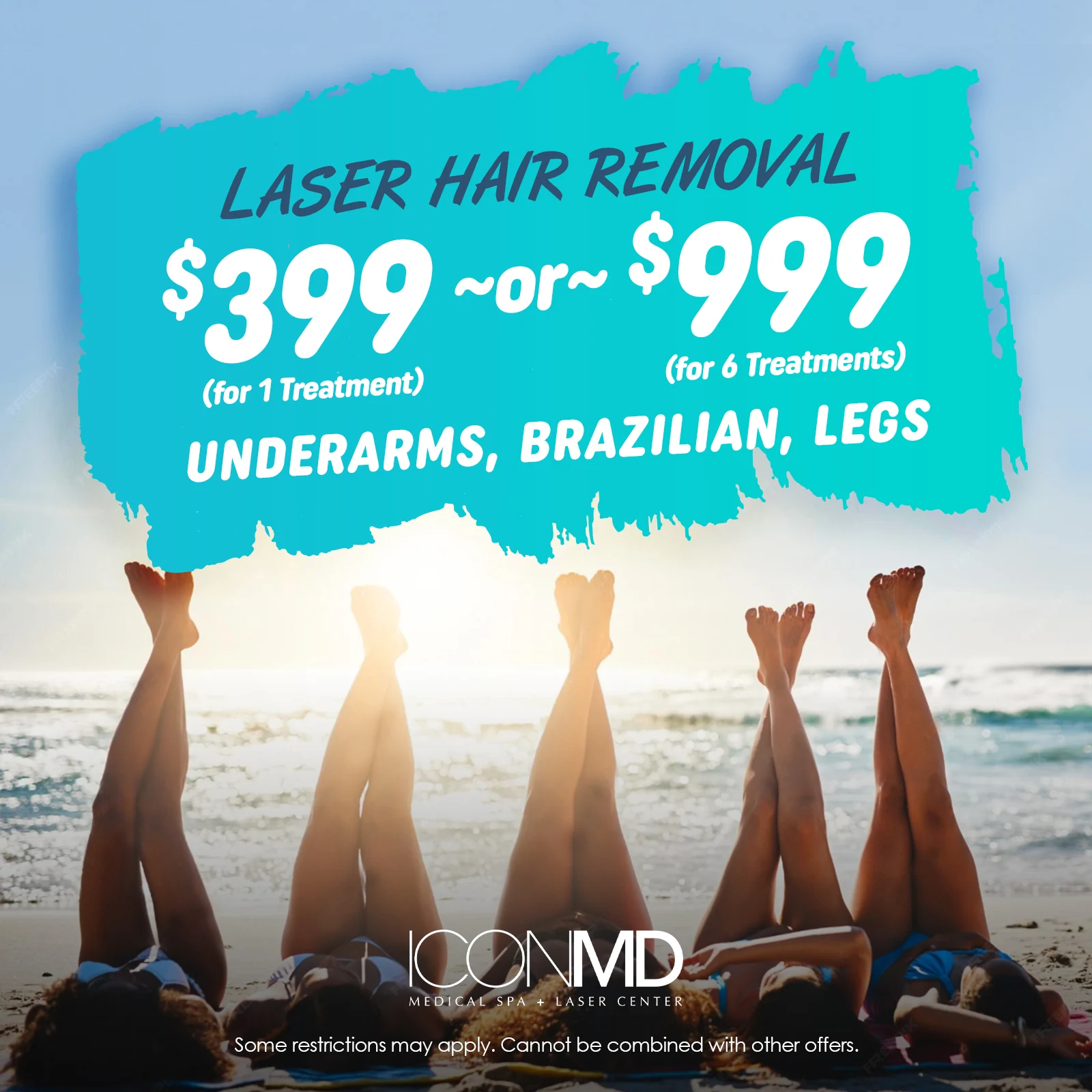 laser hair removal - underarms, brazilian, legs